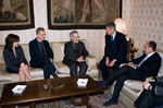 Il Presidente Schifani con il regista del film Lincoln, Steven Spielberg, e gli attori protagonisti Sally Field e Daniel Day-Lewis.
