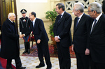 Il Presidente Schifani saluta il Presidente della Repubblica, Giorgio Napolitano, prima della cerimonia di inaugurazione dell'Anno Giudiziario