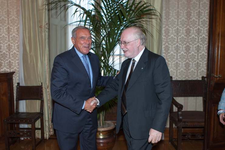 Il Presidente Grasso incontra il nuovo Presidente della Corte Costituzionale, Gaetano Silvestri.