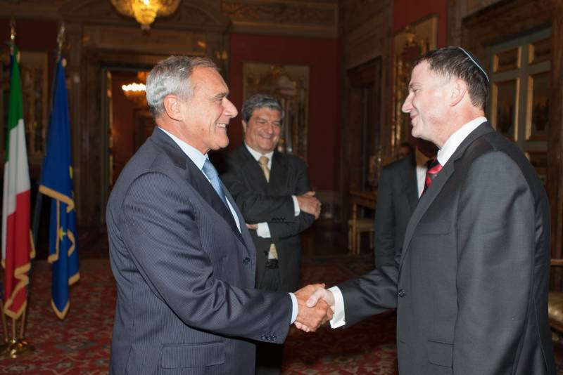 Il Presidente Grasso incontra il Presidente della Knesset, Yuli-Yoel Edelstein.