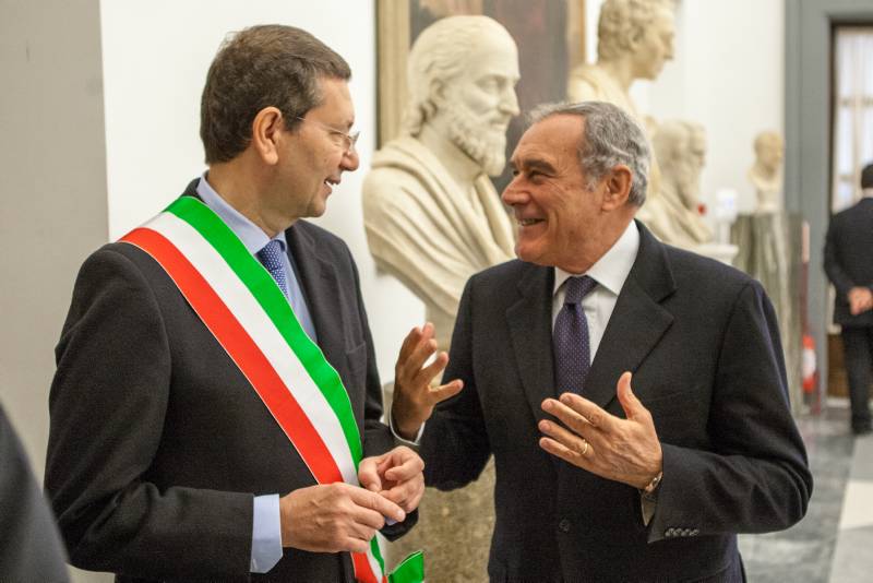 Il Presidente Grasso viene accolto in Campidoglio dal Sindaco, Ignazio Marino