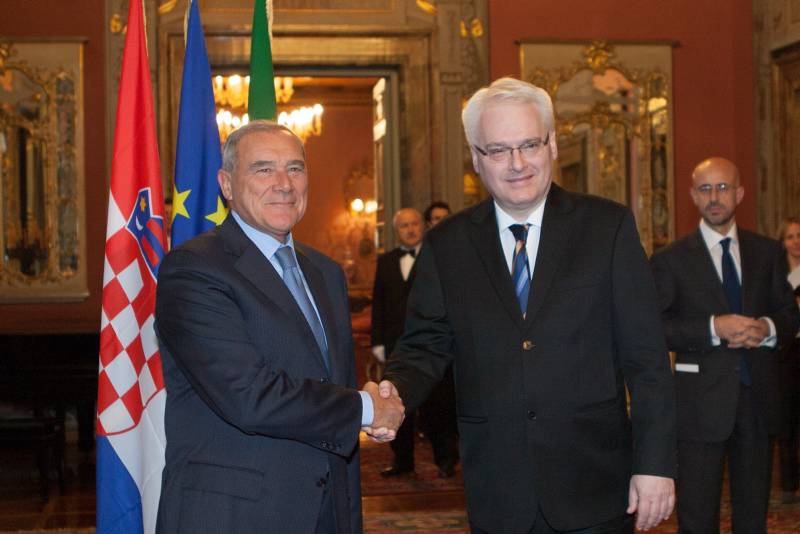Il Presidente Grasso incontra il Presidente della Repubblica di Croazia, Ivo Josipovic.