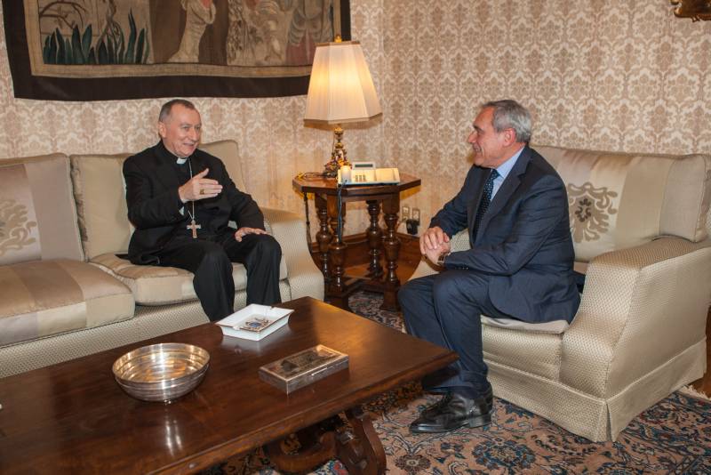 Il Presidente Grasso a colloquio con il Segretario di Stato di Sua Santità, Pietro Parolin