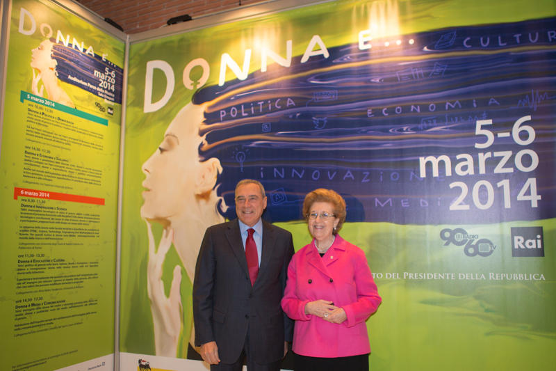 Il Presidente Grasso con la Presidente della RAI, Anna Maria Tarantola.