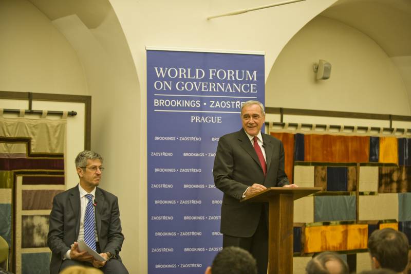 Il Presidente Grasso rappresenta l'Italia al Brooking World Forum of Governance a Praga