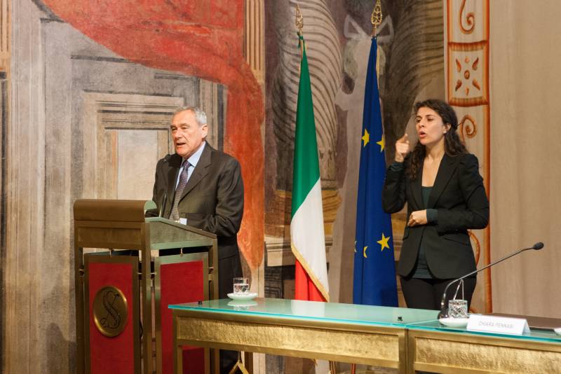 Il Presidente Grasso interviene alla presentazione nazionale del Padiglione della Società Civile Expo Milano 2015 - Cascina Triulza.
