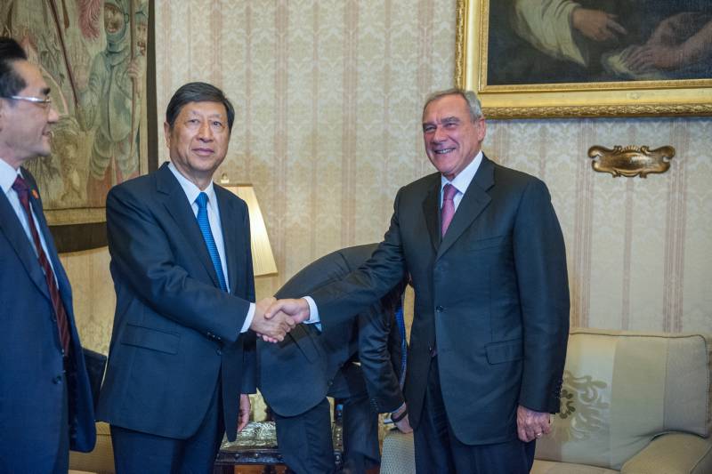 L'incontro del Presidente Grasso con il Vice Presidente dell'ANP Zhang Ping