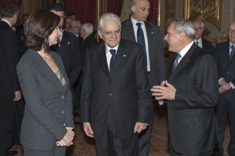 Il Presidente Grasso con il Presidente della Repubblica e con la Presidente della Camera