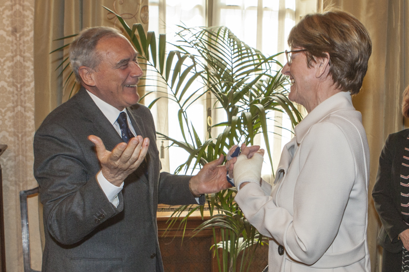 Il Presidente Grasso riceve la Presidente dell'Assemblea parlamentare del Consiglio d'Europa, Anne Brasseur