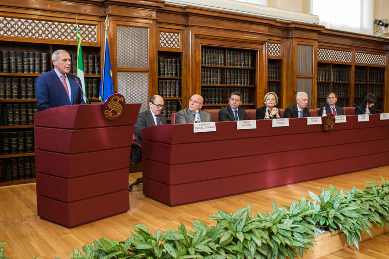 Il Presidente Grasso pronuncia il discorso al convegno 