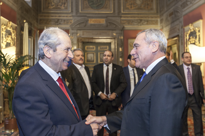 Il Presidente Grasso incontra il Presidente dell'Assemblea dei Rappresentanti del Popolo della Repubblica di Tunisia, Mohamed Ennaceur.