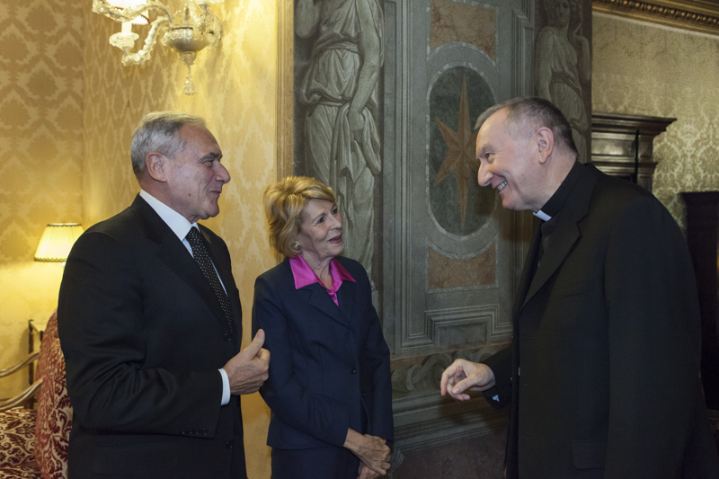 Il Presidente Grasso incontra S. Em. Rev.ma il Cardinale Pietro Parolin, Segretario di Stato di Sua Santità.