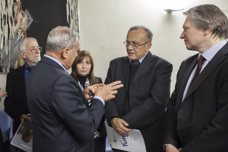 Il Presidente Grasso incontra Giovanni Impastato, prima della proiezione dell'anteprima del film intitolato 