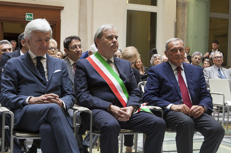 Il Presidente del Senato, Pietro Grasso, durante il convegno in Sala degli Atti Parlamentari.