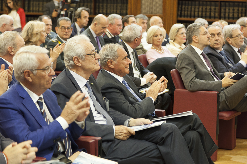 Il Presidente Grasso durante la Relazione annuale del Presidente dell'Autorità Garante per la protezione dei dati personali.
