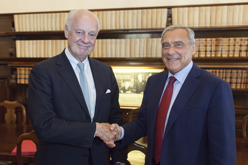Il Presidente Grasso incontra Staffan De Mistura, Inviato speciale del Segretario generale delle Nazioni Unite per la Siria.