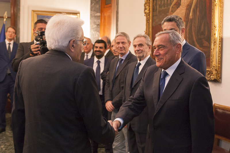Il Presidente del Senato, Pietro Grasso, incontra il Capo dello Stato, Sergio Mattarella.