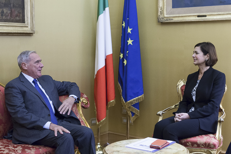 Incontro tra il Presidente Grasso e la Presidente della Camera, Laura Boldrini.