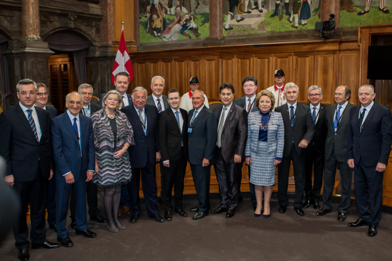 I Presidenti dei Senati d'Europa nell'Aula del Consiglio degli Stati