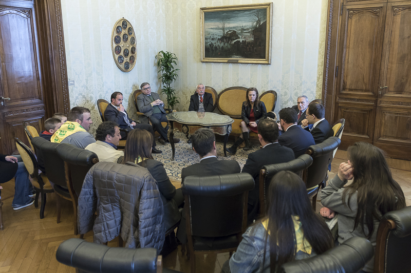 Il Presidente del Senato, Pietro Grasso, incontra a Palazzo Madama una rappresentanza di imprenditori agricoli delle zone del Centro Italia colpite dai recenti eventi sismici.