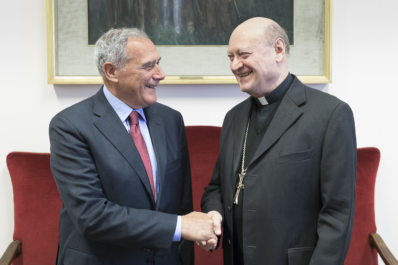 Il Presidente Grasso incontra S. Em. Rev.ma il Cardinale Gianfranco Ravasi, Presidente del Pontificio Consiglio della Cultura.