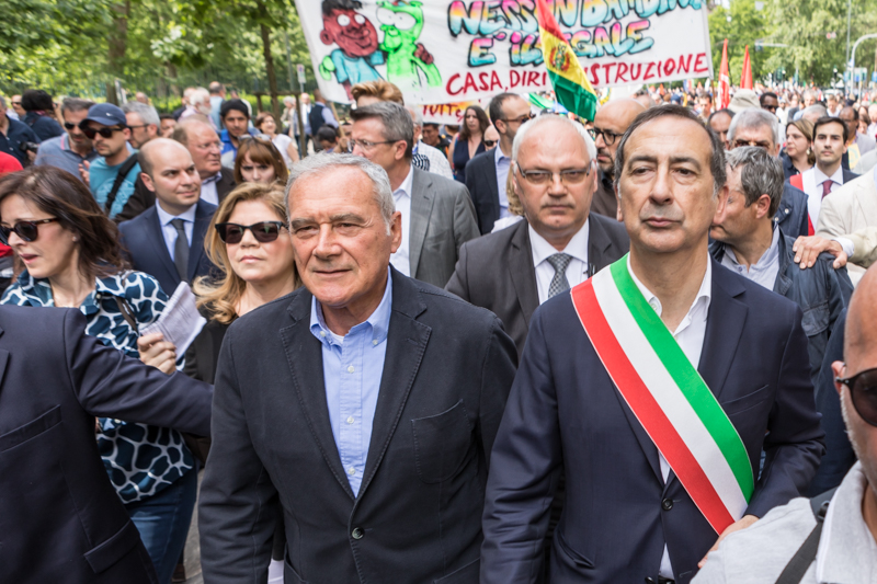 Il Presidente Grasso accanto al Sindaco di Milano, Giuseppe Sala