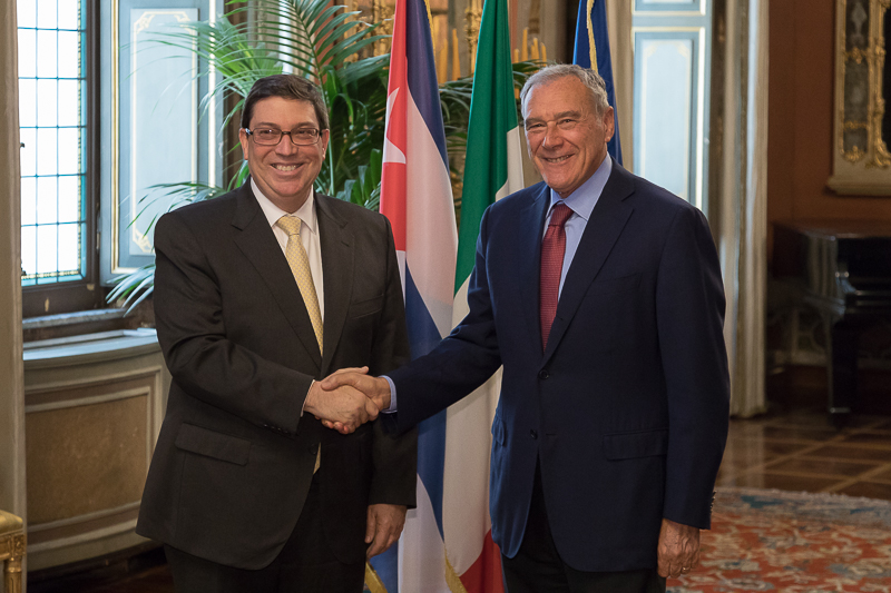 Il Presidente Grasso incontra il Ministro delle Relazioni Esterne di Cuba, Bruno Rodriguez Parrilla.