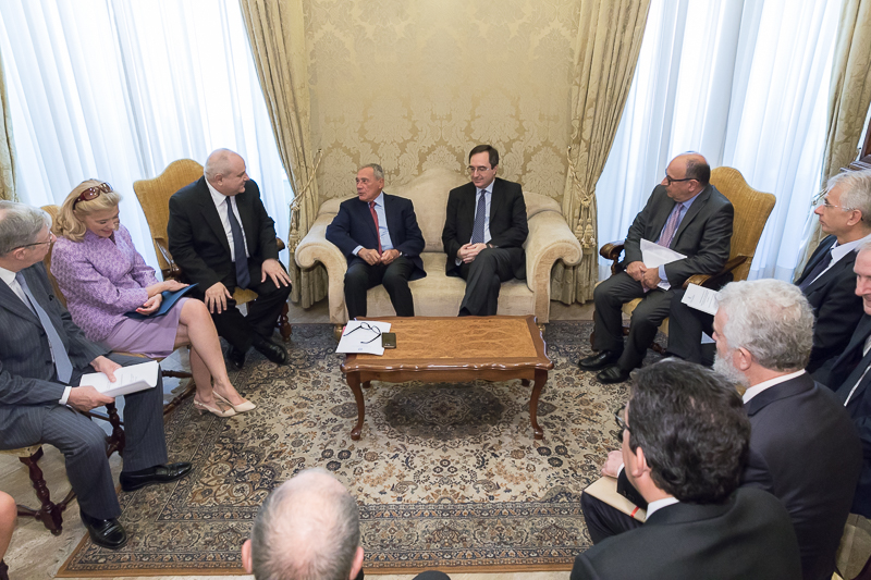 Il Presidente del Senato incontra i relatori in uno studio adiacente la Sala Zuccari