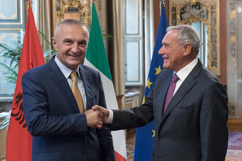 Il Presidente del Senato, Pietro Grasso, incontra il Presidente della Repubblica di Albania, Ilir Meta.