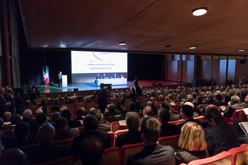 La Sala Petrassi durante l'intervento del Presidente del Consiglio dei ministri.