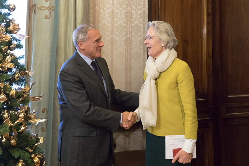 Il Presidente Grasso incontra l'Ambasciatore della Repubblica federale di Germania, Susanne Marianne Wasum-Rainer