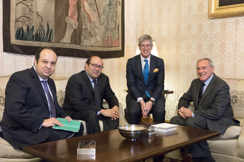 Il Presidente Grasso incontra l'Ambasciatore della Repubblica Araba d'Egitto, Hisham Badr.