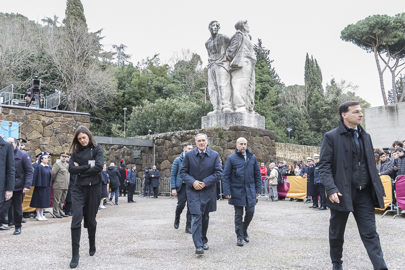 Il Presidente Grasso giunge al Mausoleo delle Fosse Ardeatine.