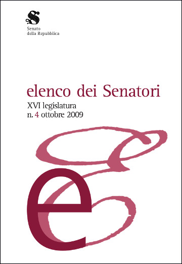 Elenco dei Senatori XVI Legislatura n. 4 ottobre 2009