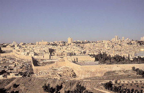 Veduta panoramica della citt di Gerusalemme dal Monte degli Ulivi, 1990