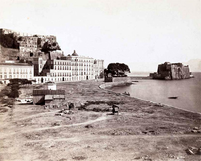 Napoli. Chiatamone e Castel dell'Ovo, 1860 ca.