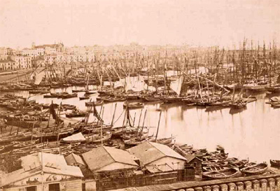 Barcellona. Veduta del porto, 1870 ca.