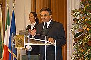 Il Presidente del Pakistan nella Sala del Capitolo della Minerva durante il suo discorso