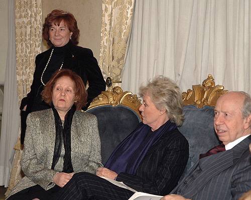 Rossana Boldi, Ida D'Ippolito, Margherita Boniver e Lamberto Dini prima del convegno