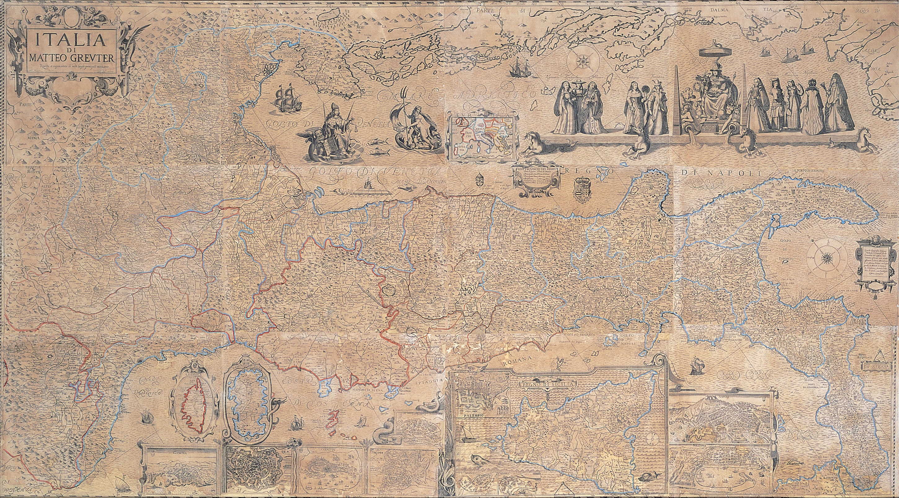 Carta geografica d'Italia di Matteo Greuter