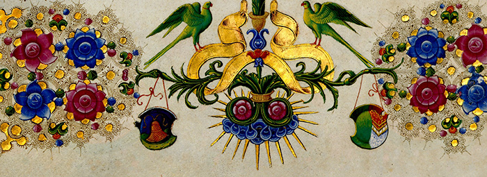 Particolare del codice miniato