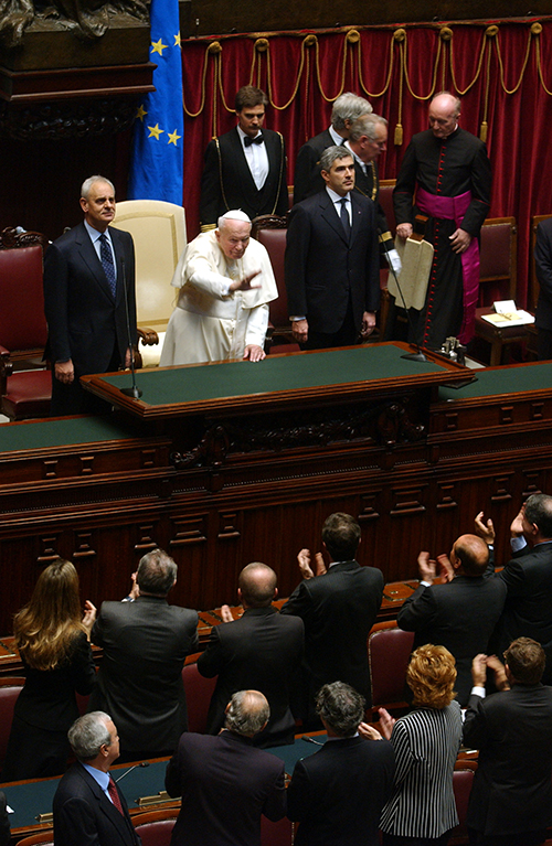 Giovanni Paolo II a Montecitorio