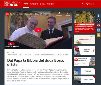 Vatican News: La Bibbia di Borso d’Este in Vaticano dopo 555 anni