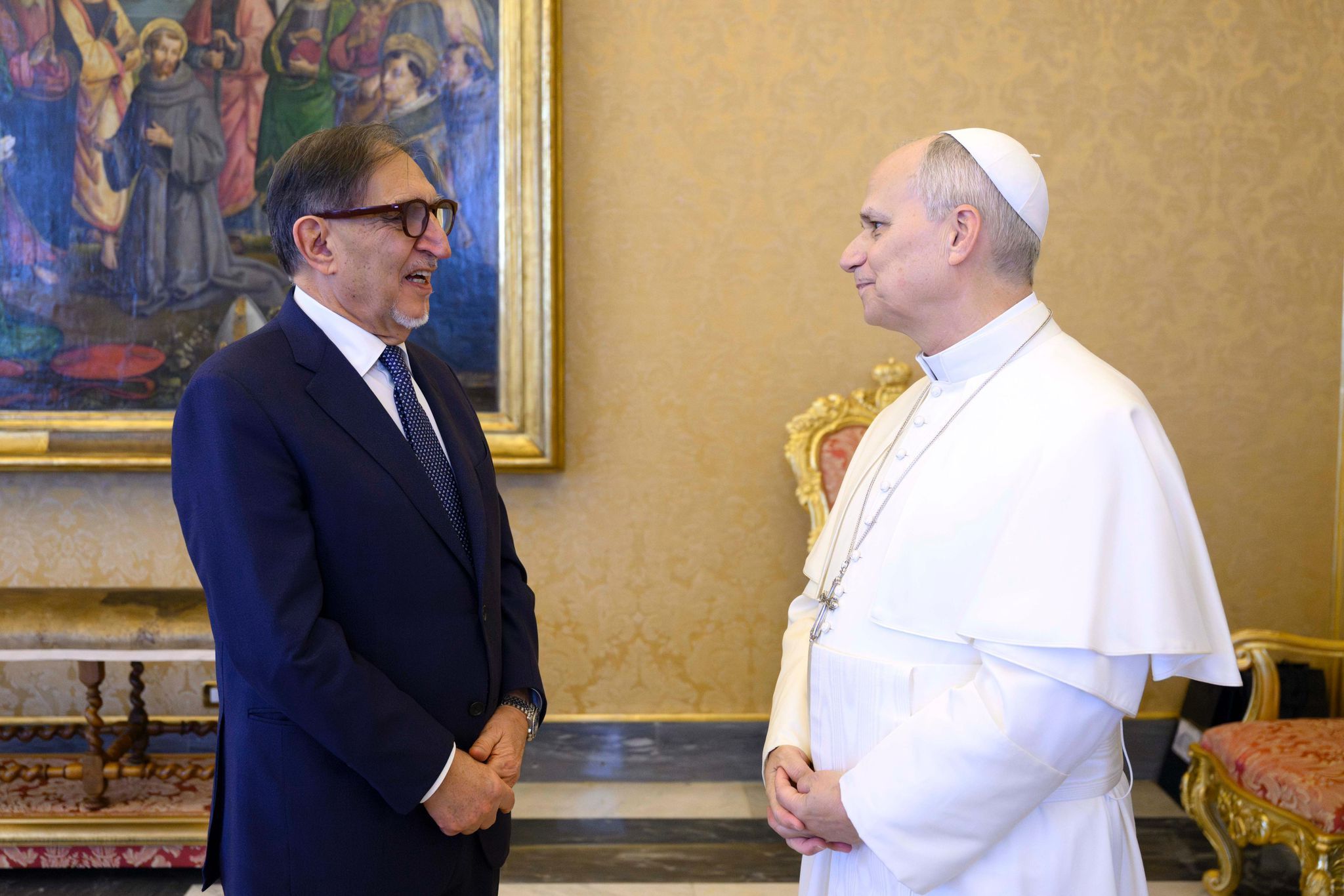 Il Presidente del Senato Ignazio La Russa con Papa Leone XIV in Vaticano