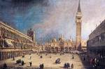 LONDRA, collezione privata<br />
Canaletto, Venezia: Piazza San Marco con la Basilica<br />
Olio su tela, 46.2 x 74.6 cm