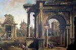 SVIZZERA, collezione privata<br />
Canaletto, Capriccio architettonico<br />
Olio su tela, 178 x 322 cm