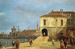 VENEZIA, collezione privata<br />
Venezia: il Molo verso ovest, con il Fonteghetto della Farina<br />
Olio su tela, 66 x 112 cm