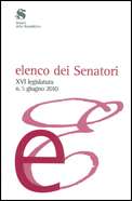 Elenco dei Senatori XVI Legislatura n.5 giugno 2010