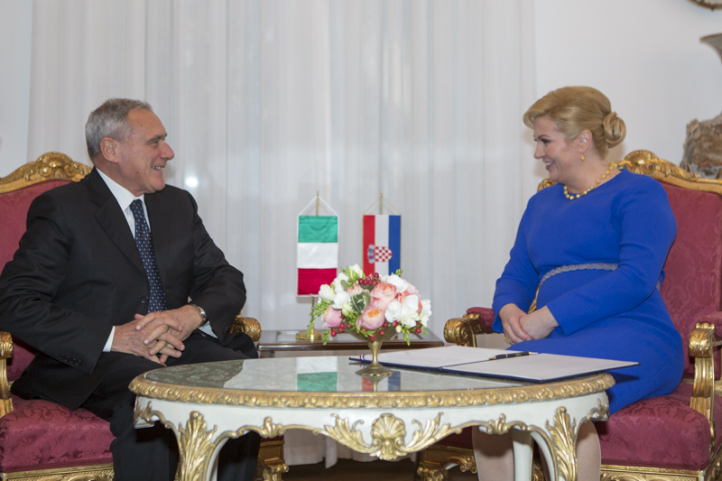 Il Presidente Grasso incontra la Presidente della Repubblica di Croazia, Kolinda Grabar-Kitarovic