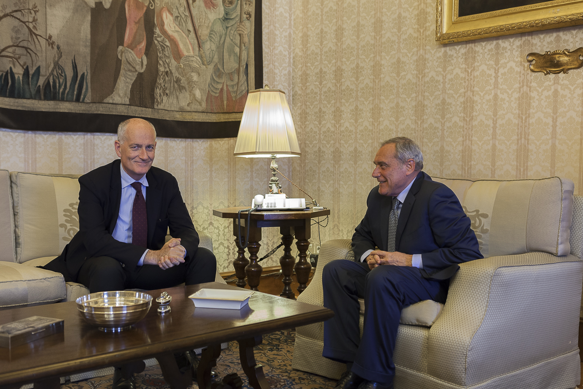 Il Presidente Grasso a colloquio con il Capo della Polizia Franco Gabrielli.